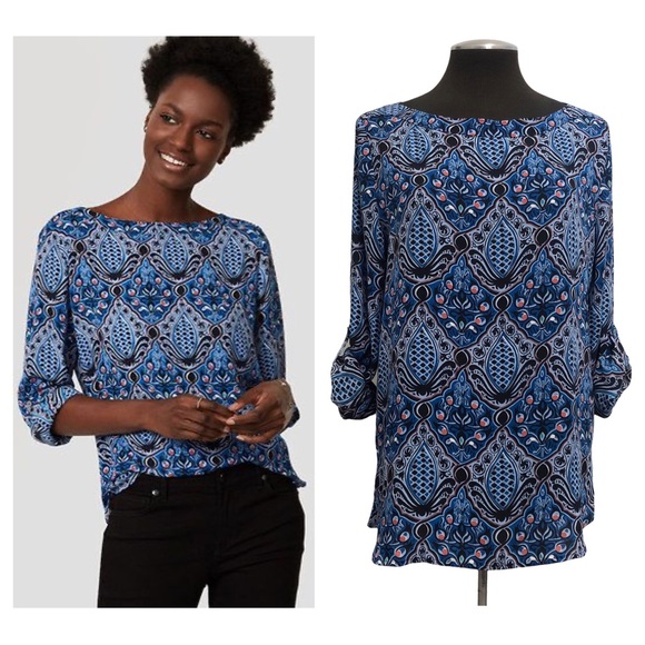 LOFT Tops - LOFT - Baroque Tab Sleeve Blouse